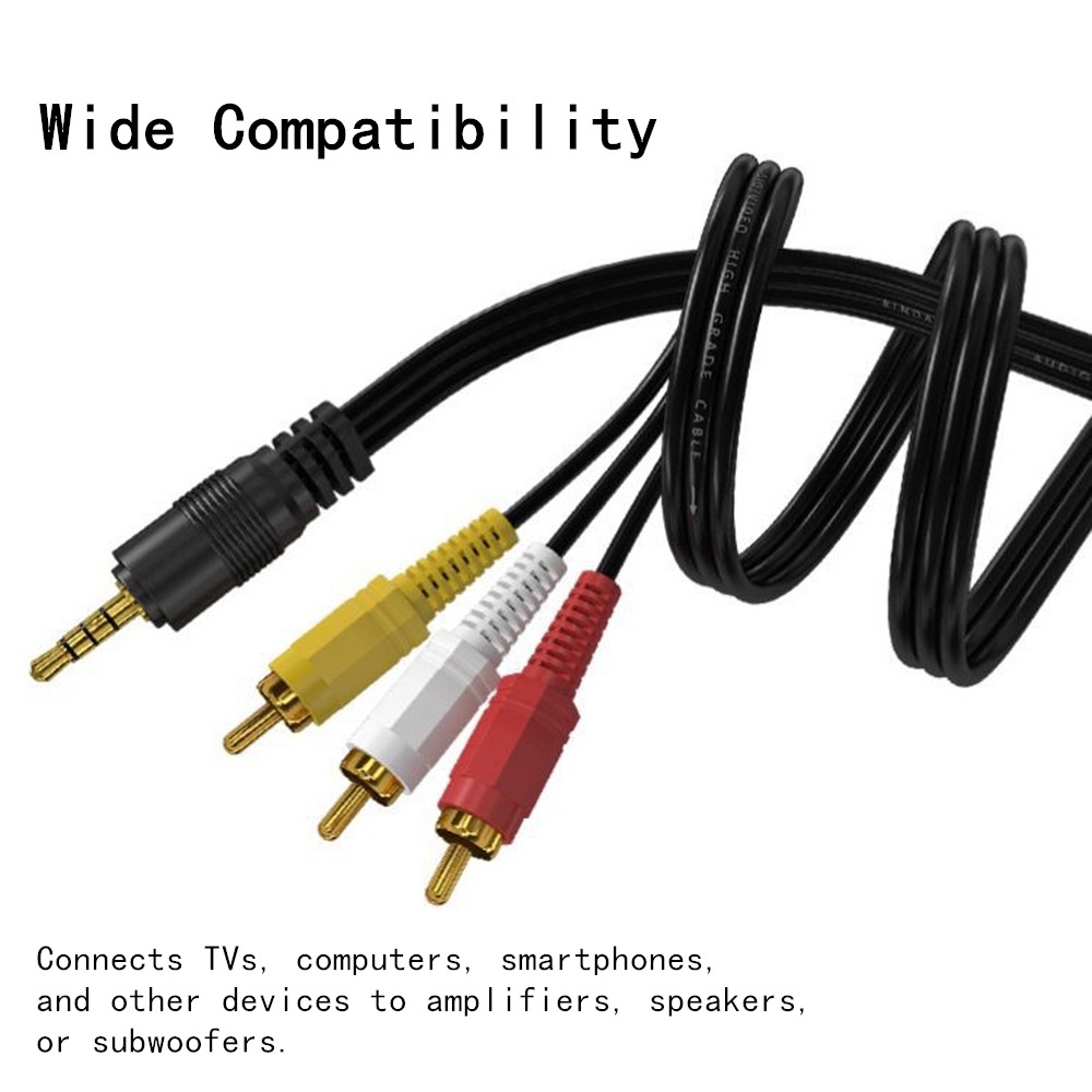 Home Cinema Tv - 3.5mm 3 RCA Ses Video Kablosu